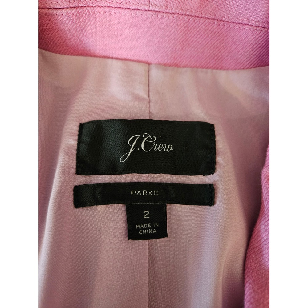 J.Crew Parke Blazer Womens 2 Pink Linen Blend Single Button - Picture 5 of 10